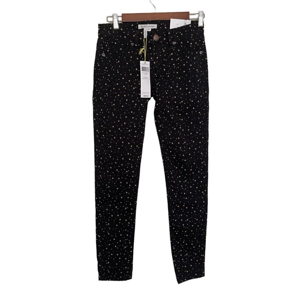 Bcbg Generation Black Jeans The Jasper Stars Size 24 NWT